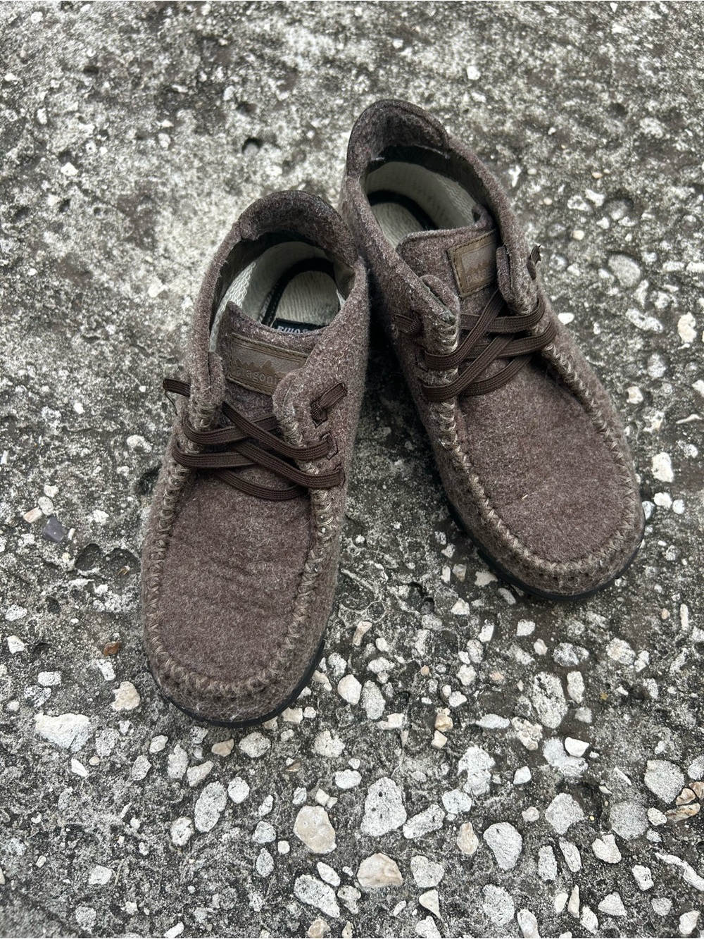 Patagonia Cub Alpaca Brown Kids Wool Moccasin Boots